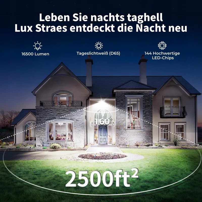 LUX STRAES LED Bouwlamp 2x150W 16500lm 6500K IP66 Garage — foto 2
