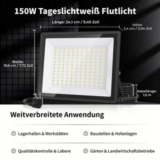 LUX STRAES LED Bouwlamp 2x150W 16500lm 6500K IP66 Garage — miniatuur 7