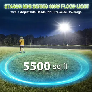 STASUN LED Schijnwerper 480W 40800lm 6000K IP66 Verstelbaar Stadion — miniatuur 4