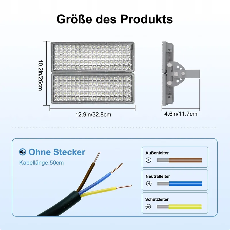 POWFUL LED Schijnwerper 200W 28000lm IP67 Koudwit Tuin — foto 7