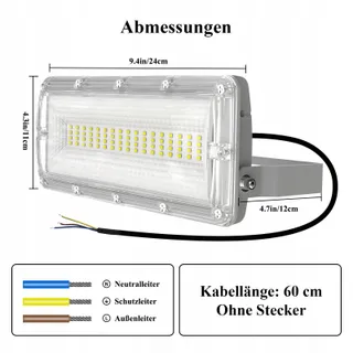 SUFUYA LED Schijnwerper Buiten Waterdicht Verstelbaar 50W 6500K IP67 — miniatuur 6