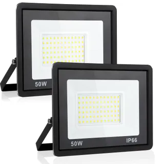 PSATFITO LED Schijnwerper 50W 5400LM IP66 6000K Garage 2 Stuks