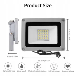 PAPASBOX LED Schijnwerper Buiten 30W 6000K IP65 Waterdicht — miniatuur 2