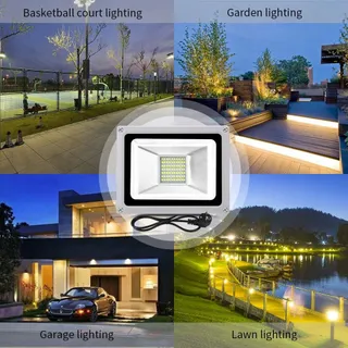 PAPASBOX LED Schijnwerper Buiten 30W 6000K IP65 Waterdicht — miniatuur 7