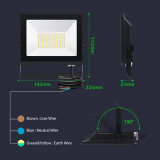 AIGOSTAR LED Schijnwerper 30W 2 Stuks 4000K IP65 Tuin Garage — miniatuur 6