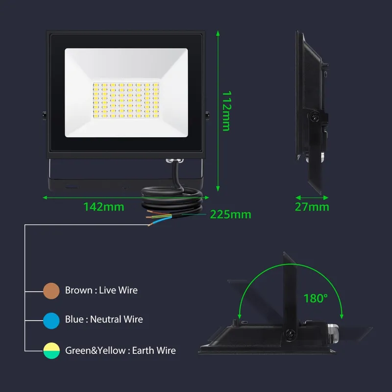 AIGOSTAR LED Schijnwerper 30W 2 Stuks 4000K IP65 Tuin Garage — foto 6