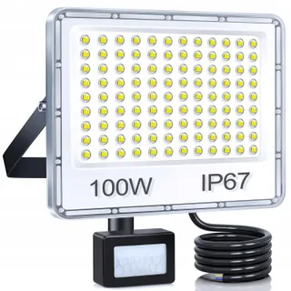 YIQIBRO LED Schijnwerper 100W Bewegingsmelder Koud Wit IP67 Tuin Garage — miniatuur 1