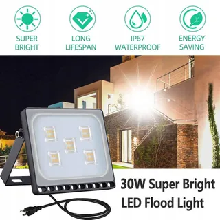PAPASBOX LED Schijnwerper Warm IP65 Waterdicht Tuin Garage 30W — miniatuur 8