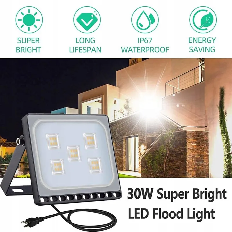 PAPASBOX LED Schijnwerper Warm IP65 Waterdicht Tuin Garage 30W — foto 8