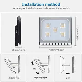 PAPASBOX LED Schijnwerper Warm IP65 Waterdicht Tuin Garage 30W — miniatuur 5