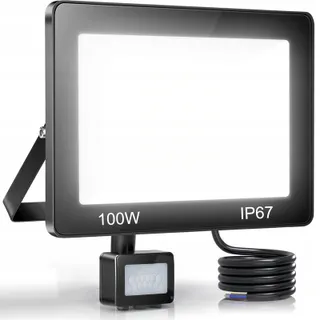 YIQIBRO LED Schijnwerper Bewegingsmelder 100W 10000LM IP67 Buiten — miniatuur 1