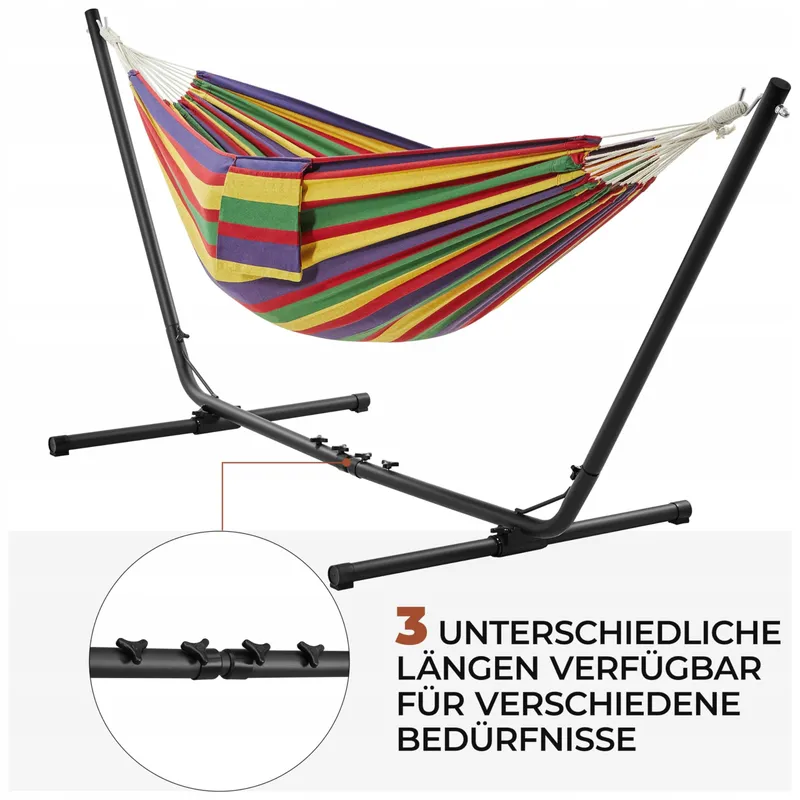 YAHEETECH Hangmat Set Verstelbaar 2-3 Personen 205kg Regenboog — foto 6