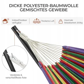 YAHEETECH Hangmat Set Verstelbaar 2-3 Personen 205kg Regenboog — miniatuur 7