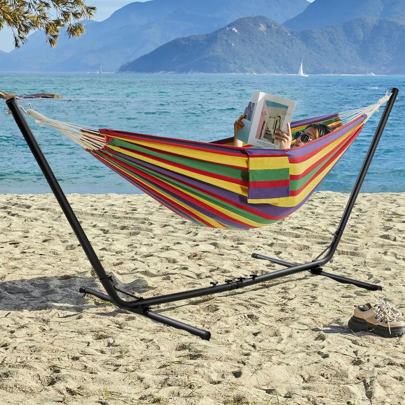 YAHEETECH Hangmat Set Verstelbaar 2-3 Personen 205kg Regenboog — foto 2