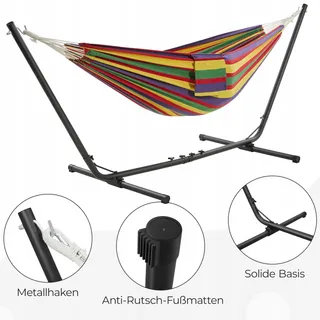 YAHEETECH Hangmat Set Verstelbaar 2-3 Personen 205kg Regenboog — miniatuur 5
