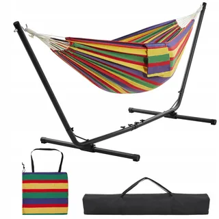 YAHEETECH Hangmat Set Verstelbaar 2-3 Personen 205kg Regenboog — miniatuur 1