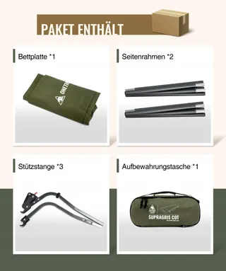 ONETIGRIS SUPRAGRIS Opvouwbaar Veldbed Licht Tot 180kg Camping Outdoor — miniatuur 8