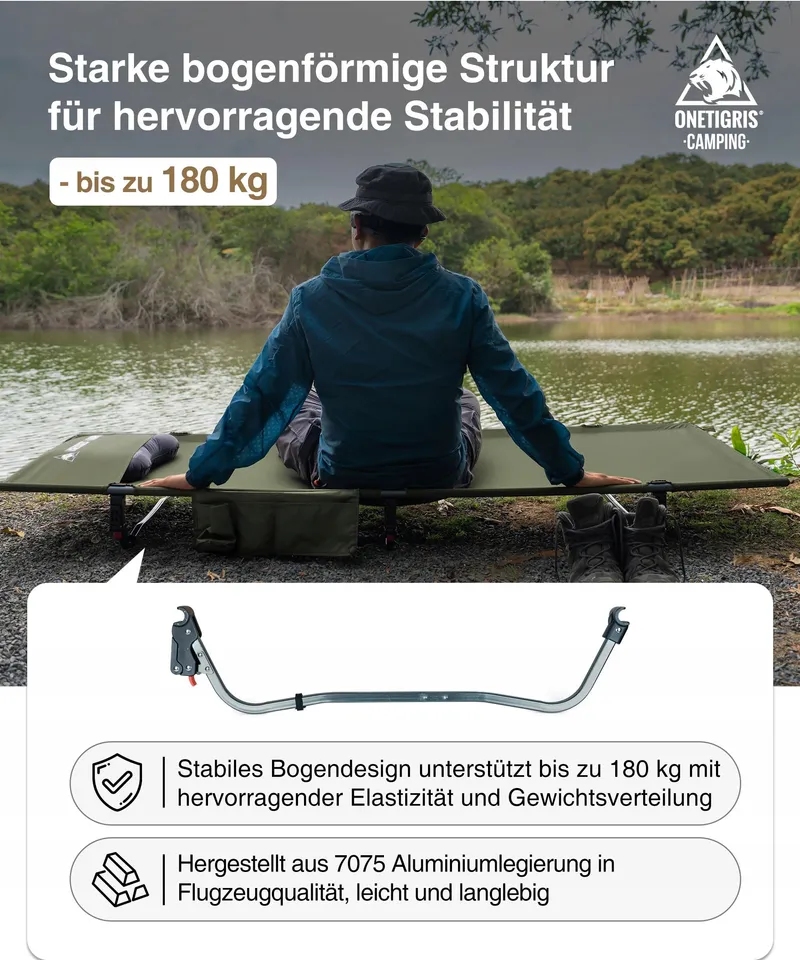 ONETIGRIS SUPRAGRIS Opvouwbaar Veldbed Licht Tot 180kg Camping Outdoor — foto 3