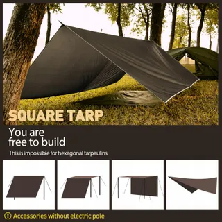 VOSOIR Tarp Waterdicht Licht Camping UV Bescherming 3x5M — miniatuur 5