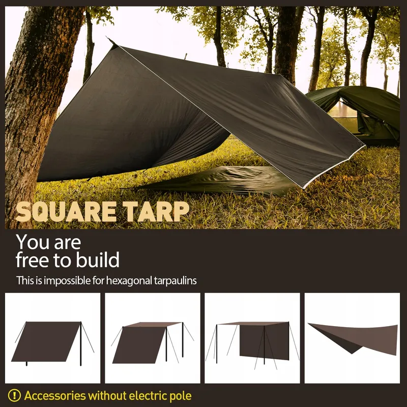 VOSOIR Tarp Waterdicht Licht Camping UV Bescherming 3x5M — foto 5
