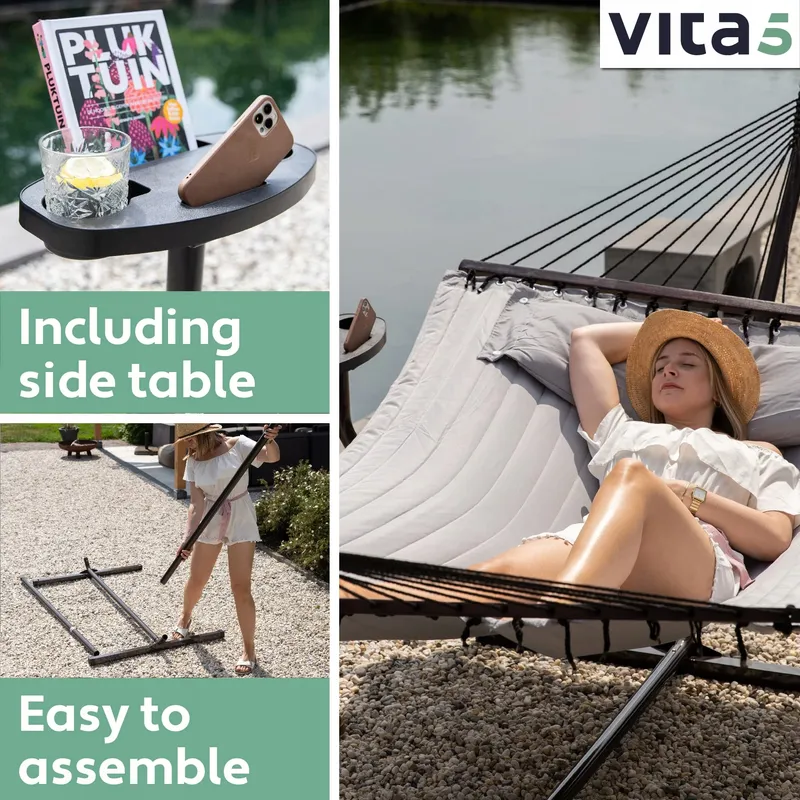 VITA5 Hangmatset 2 Personen 200kg met Standaard Tafel — foto 2
