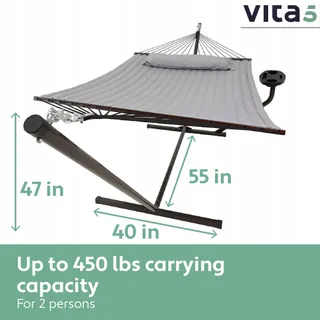 VITA5 Hangmatset 2 Personen 200kg met Standaard Tafel — miniatuur 3