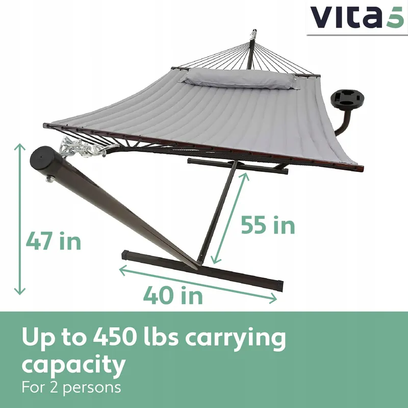 VITA5 Hangmatset 2 Personen 200kg met Standaard Tafel — foto 3