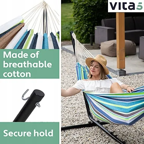 VITA5 Hangmat Set 2 Personen Tuin Interieur 200kg — foto 6