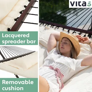 VITA5 Hangmatset 2 Personen 200kg Balkon Tuin Zwembad Versie 1 — miniatuur 6