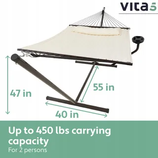 VITA5 Hangmatset 2 Personen 200kg Balkon Tuin Zwembad Versie 1 — miniatuur 3