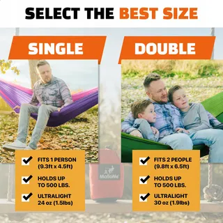 MALLOME Dubbele Hangmat 300x200cm Nylon Waterdicht 2 Personen — miniatuur 4