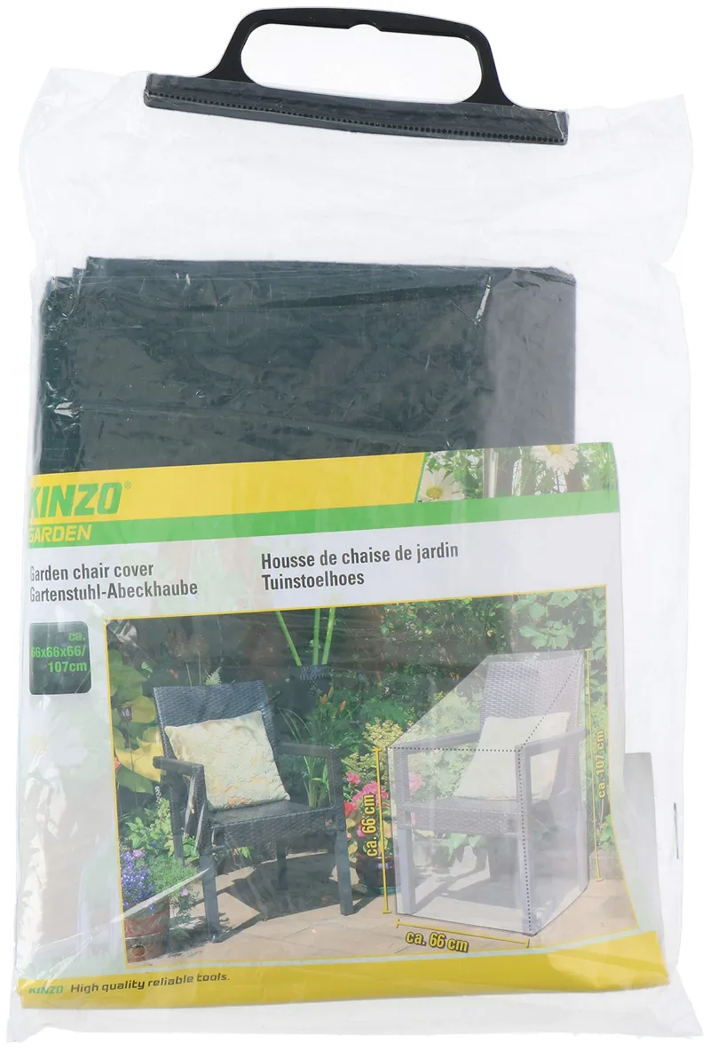 KINZO GARDEN Tuinstoelhoes 66x66x107cm Polyester Zwart — foto 4