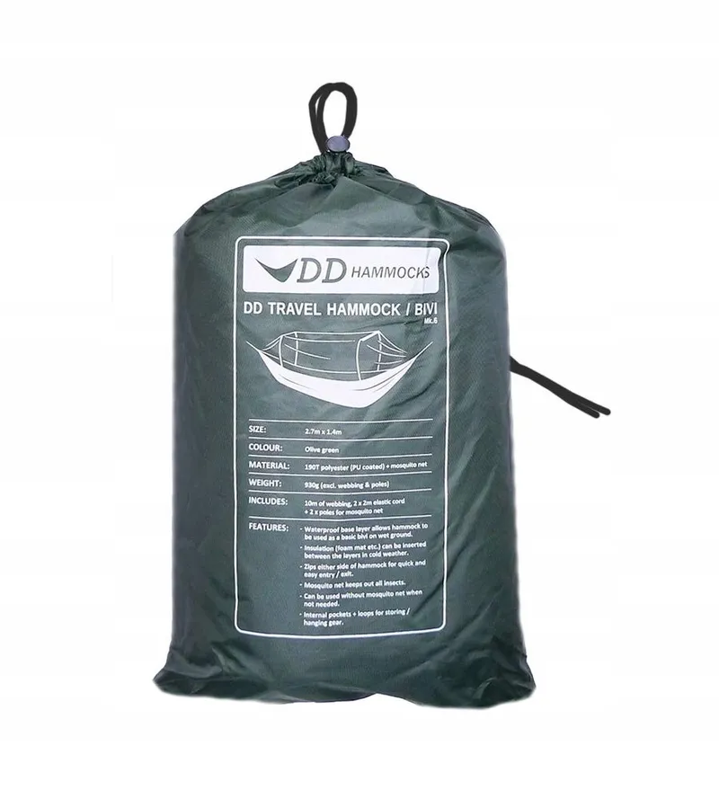 DD TRAVEL Reishangmat Waterdicht Met Klamboe Dubbellaags Olijfgroen — foto 3