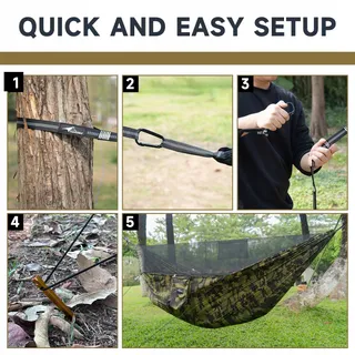 TRAVEL BIRD Camping Hangmat met Klamboe 2 Personen 290x140cm Licht — miniatuur 5