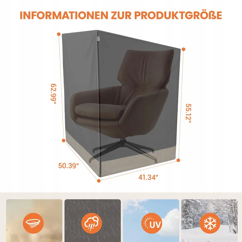 Hangstoelhoes Waterdicht UV-Bestendig 128x105x140cm — foto 2