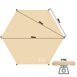 OUTDOOR Zeiltentbodem Waterdicht Licht met Ringen 3,3x3,3M — miniatuur 2
