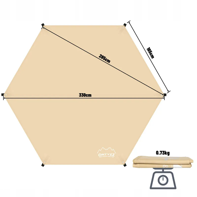 OUTDOOR Zeiltentbodem Waterdicht Licht met Ringen 3,3x3,3M — foto 2
