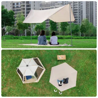 OUTDOOR Zeiltentbodem Waterdicht Licht met Ringen 3,3x3,3M — miniatuur 3