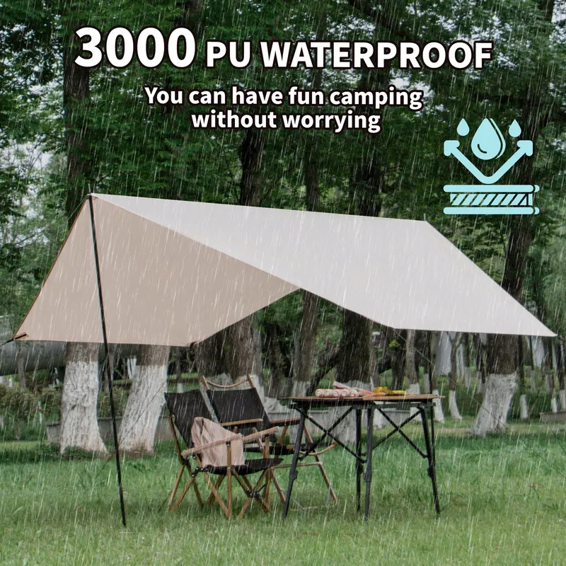 OUTDOOR Zeiltentbodem Waterdicht Licht met Ringen 3,3x3,3M — foto 4