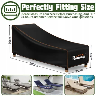 RIMWIG Waterdichte Hoes Tuinligstoel 200x75x40/70cm — miniatuur 6