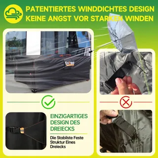 ENZENO Tuinmeubelhoes Waterdicht 180x120x74cm Winter 420D — miniatuur 4