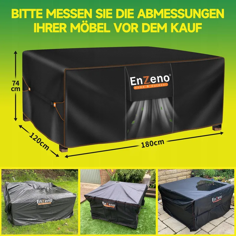 ENZENO Tuinmeubelhoes Waterdicht 180x120x74cm Winter 420D — foto 7