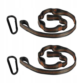 Hangmat Bevestigingsset Met 2 Karabijnhaken Voor Bomen Camping Tuin — miniatuur 1