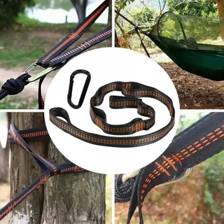 Hangmat Bevestigingsset Met 2 Karabijnhaken Voor Bomen Camping Tuin — miniatuur 7