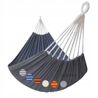 GOCAN Hangmat Buiten 2 Personen 220x150cm 300kg Katoen Grijs — miniatuur 1