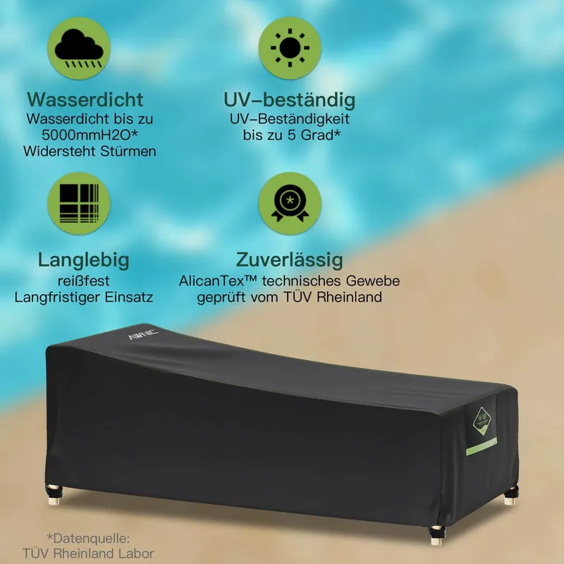 AWNIC Hoes voor Ligstoel Waterdicht 420D Oxford 200x75x40/70cm — foto 3