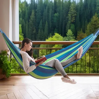 SIGNSTEK Hangmat Meerdere Personen 230x150cm 300kg Reizen Camping Blauw — miniatuur 5