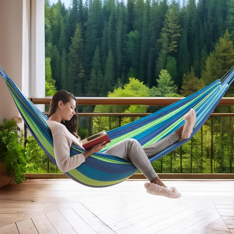 SIGNSTEK Hangmat Meerdere Personen 230x150cm 300kg Reizen Camping Blauw — foto 5