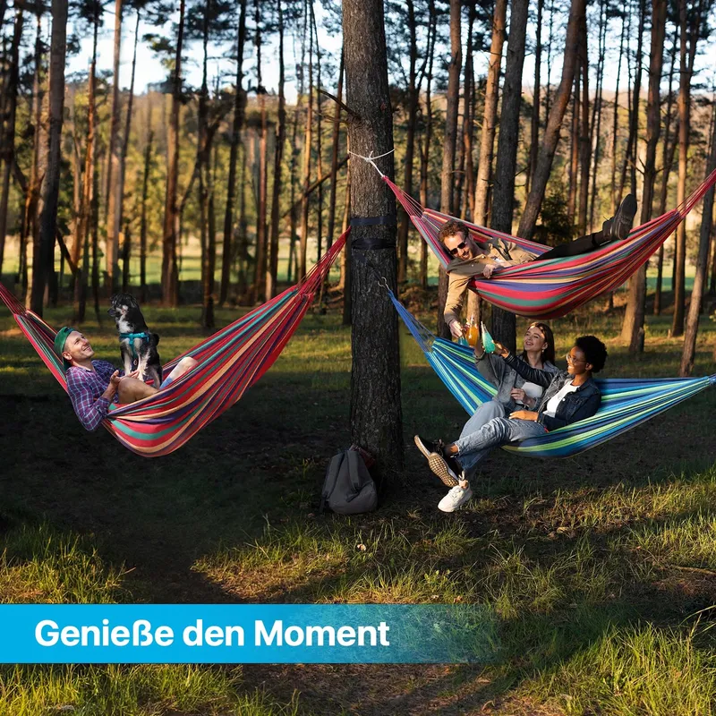 SIGNSTEK Hangmat Meerdere Personen 230x150cm 300kg Reizen Camping Blauw — foto 7