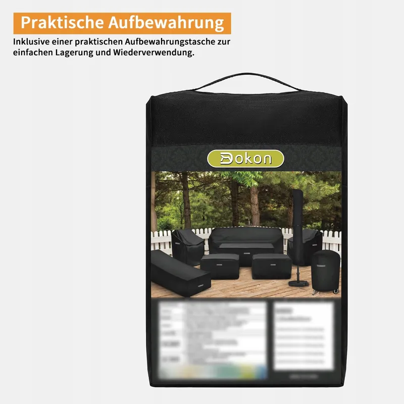 DOKON Strandstoelhoes Waterdicht UV-bestendig 135x105x175cm Zwart — foto 7
